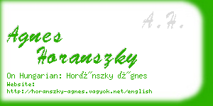 agnes horanszky business card